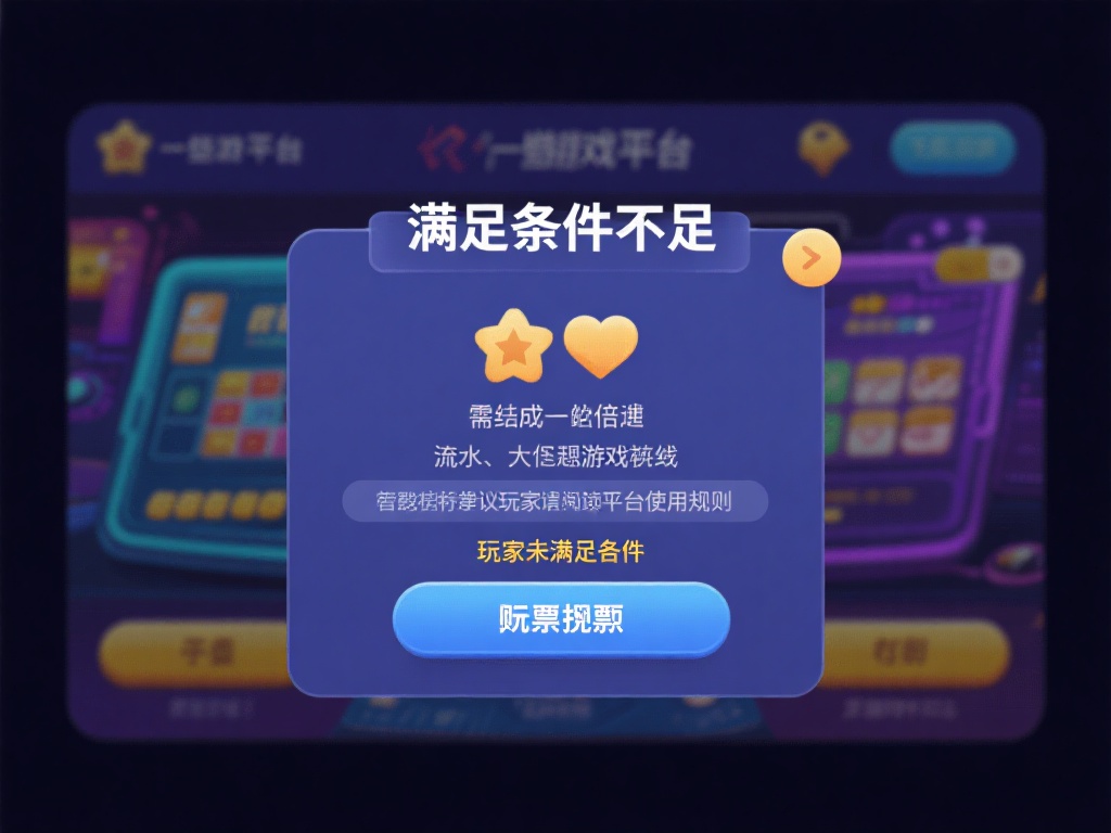 满足条件不足
某些游戏平台会设定相关提款条件，例